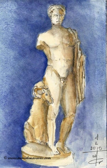 Hermes sketch Nationa Archaeological Musuem Athens -Marialena Sarris 2015