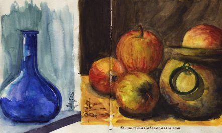 Sketchbook page- Watercolour Sketches- Artist Marialena Sarris- © 7- 2015